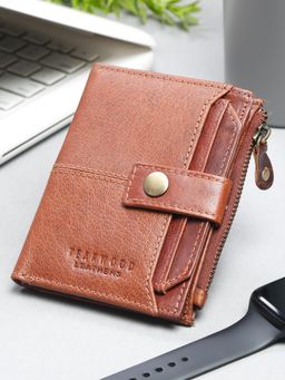 Teakwood - Men Tan Genuine Leather Two Fold Wallet