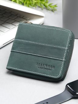 Teakwood - Men Olive Solid Zip Around Wallet