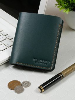 Teakwood - Men Green Two Fold Leather Wallet