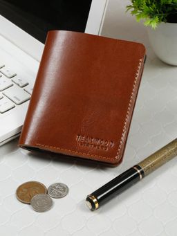 Teakwood - Men Tan And Green Two Fold Wallet