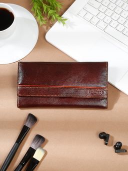 Teakwood - Women Brown Leather Two Fold Wallet