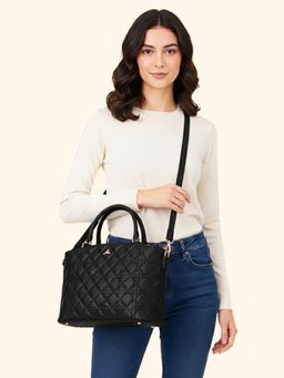 Yelloe - Black Quilted Handbag With Detachable Strap (M)