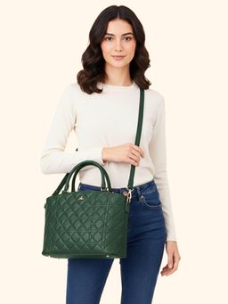 Yelloe - Green Quilted Handbag With Detachable Strap (M)