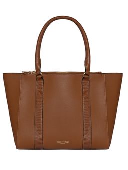 Accessorize London - Womens Faux Leather Tan Kirby Work Bag