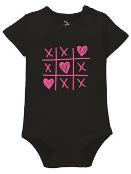 Zeezeezoo - Baby Black Heart Tic Tac Onesies
