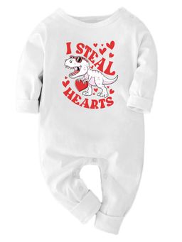 Zeezeezoo - Baby White Printed Full Sleeves Romper