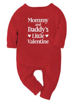 Zeezeezoo - Baby Red Mommy and Daddy's Little Valentine Baby Romper