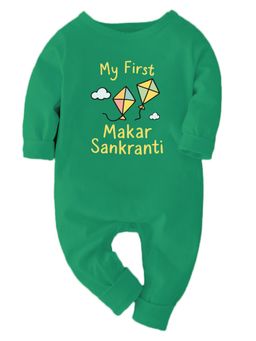 Zeezeezoo - Baby Green My First Makar Sankranti Full Sleeves Romper