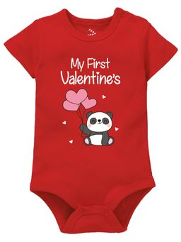 Zeezeezoo - Baby Red Printed Panda Onesies