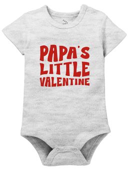 Zeezeezoo - Baby Grey Papa's Little Valentine Onesies