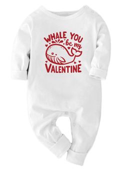 Zeezeezoo - Baby White Whale You Be My Valentine Romper