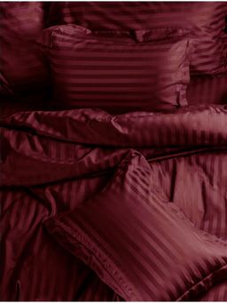 Sleeping Owls- because your sleep matters - Burgundy Pillow Covers (Pack Of 2)