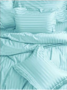 Sleeping Owls- because your sleep matters - Aqua Blue Pillow Covers (Pack Of 2)