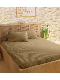 Sleeping Owls- because your sleep matters - Brown Bedsheet With 2 Pillow Covers (Super King)