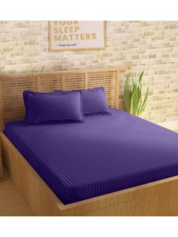 Sleeping Owls- because your sleep matters - Purple Bedsheet With 2 Pillow Covers (Super King)