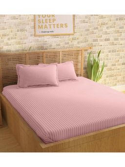 Sleeping Owls- because your sleep matters - Rose Pink Bedsheet With 2 Pillow Covers (Super King)
