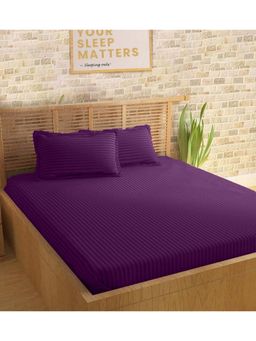 Sleeping Owls- because your sleep matters - Plum Bedsheet With 2 Pillow Covers (Super King)