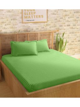 Sleeping Owls- because your sleep matters - Sage Green Bedsheet With 2 Pillow Covers (Super King)