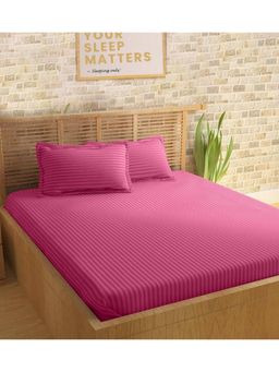 Sleeping Owls- because your sleep matters - Roseberry Pink Bedsheet With 2 Pillow Covers (Super King)