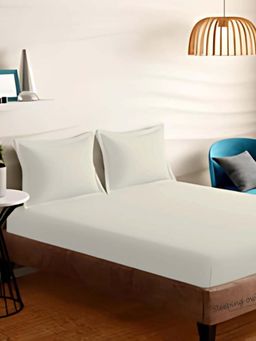 Sleeping Owls- because your sleep matters - Silver Grey Bedsheet With 2 Pillow Covers (Super King)