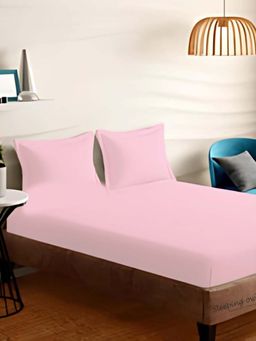 Sleeping Owls- because your sleep matters - Rose Pink Bedsheet With 2 Pillow Covers (Super King)