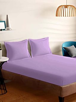 Sleeping Owls- because your sleep matters - Mauve Solid Bedsheet With 2 Pillow Covers (Super King)