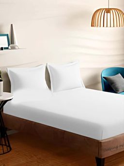 Sleeping Owls- because your sleep matters - White Solid Bedsheet With 2 Pillow Covers (Super King)