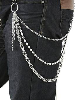 Yellow Chimes - Men Silver-Toned Rhodium-Plated Layered Chain