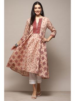 Biba - Women Red Cotton Blend A Line Kurta