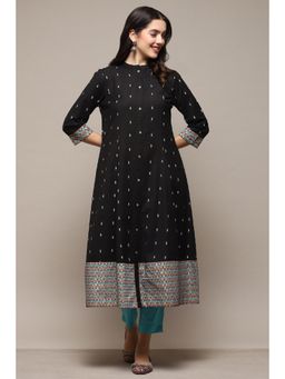 Biba - Women Black Cotton Blend A Line Kurta