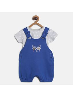 MINI KLUB - Baby Girls Blue Dungaree Set (Set of 2)