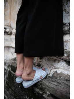 Chal Shoes - Criss Cross White Slippers