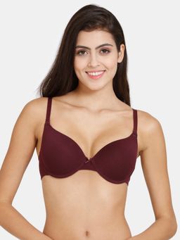 Zivame - Push Up Wired Medium Coverage Bra - Fig Wine