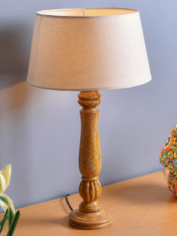 Homesake - Victorian Natural Table Lamp White Shade