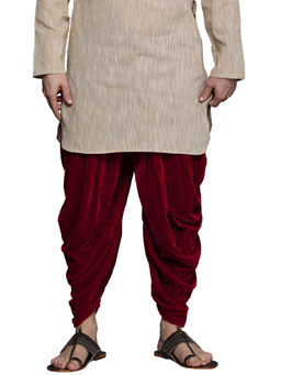 Manyavar - Red Velvet Festive Solid Patiala