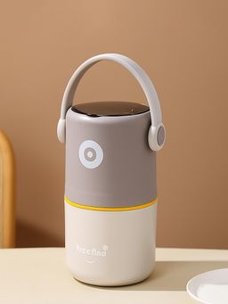 Little Surprise Box - Brown & Beige Handle Compact For Kids Snack Tiffin Box 820Ml