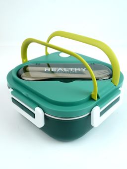 Little Surprise Box - Green & Yellow Rounded Square For Kids Kids Lunch Box