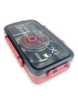 Little Surprise Box - Pink Centre Dip Stainless Steel Lunch Box For Kids And Adults