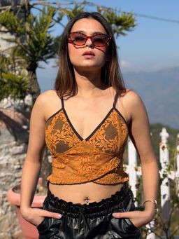 Tandul - Women Orange Solid Sleeveless Top