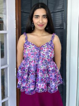 Tandul - Women Purple Floral Printed Top