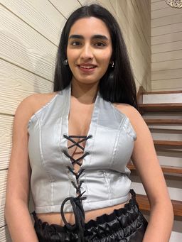 Tandul - Casual Sleeveless Solid Women Silver Top