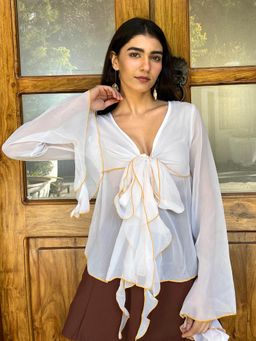 Tandul - White Bell Sleeves Top