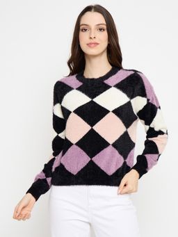 Madame - Geometric Print Multi-Color Sweater