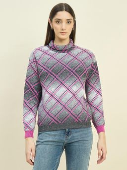 Madame - Mulit-Color Textured Full Sleeves Sweater