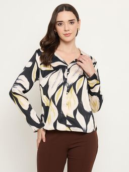 Madame - Black Printed Full Sleeves Shirt