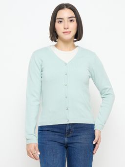 Madame - V-Neck Green Cardigan