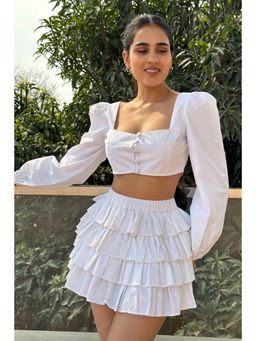 Myclo - Blush Crop Top with A Ruffle Skirt (Set of 2)