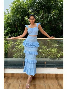Myclo - Alara Super Elegant Sky Blue Top and Skirt (Set of 2)