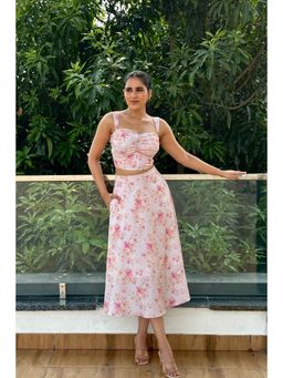Myclo - Elsa Floral Print Top and Skirt (Set of 2)