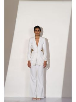 Myclo - Unique Waist Cutout Blazer and Pant (Set of 2)